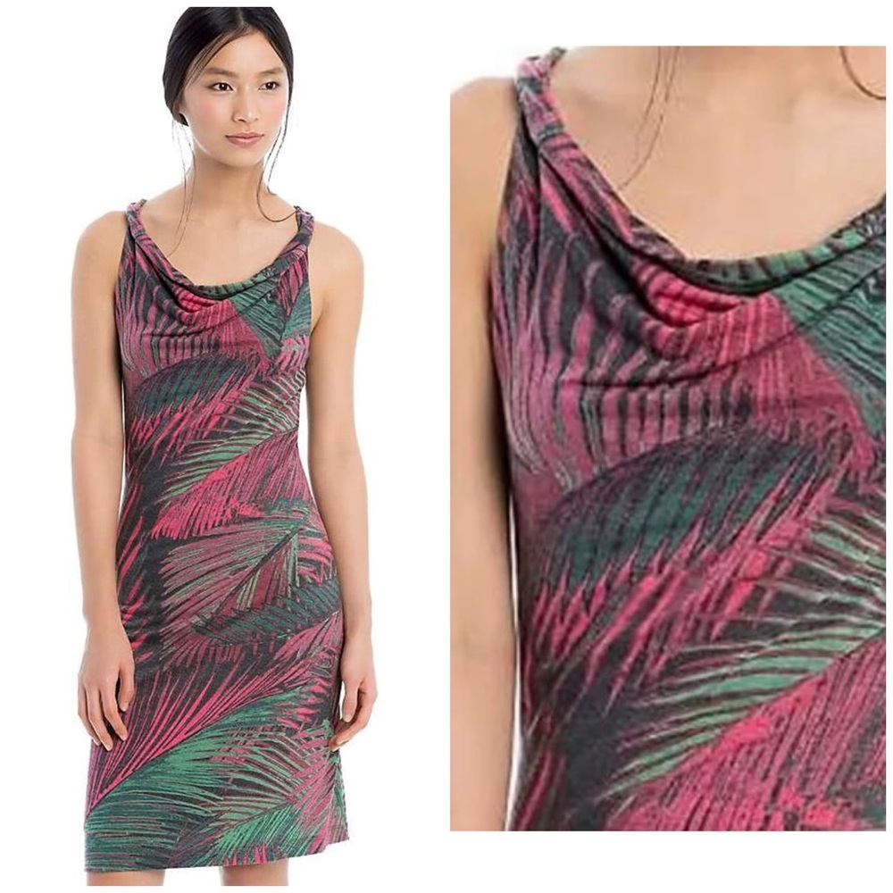Lole Jana Palm Leaf Racerback Mini Dress In Lollipop Palm Size M EUC Summer